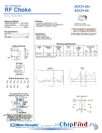 Datasheet ADCH-80+ manufacturer Mini-Circuits
